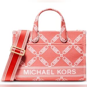 New spiced coral Empire Logo Gigi Small East West Messenger Bag